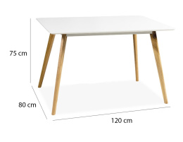 SIGNAL STÓŁ MILAN BIAŁY/DĄB 120x80