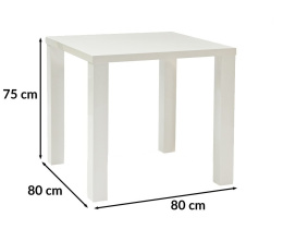 SIGNAL STÓŁ MONTEGO BIAŁY LAKIER 80X80X75