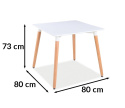 SIGNAL STÓŁ NOLAN II BIAŁY/BUK 80x80
