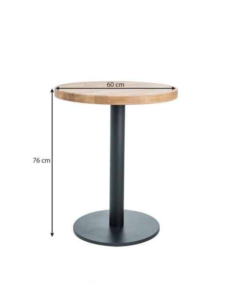 SIGNAL STÓŁ OKRĄGŁY PURO II LITE DREWNO DĄB NATURALNY / STELAŻ METAL CZARNY fi 60 DO DOMU I DO LOKALU SIGNAL STÓŁ OKRĄGŁY PURO II LITE DREWNO DĄB NATURALNY / STELAŻ METAL CZARNY fi 60 DO DOMU I DO LOKALU