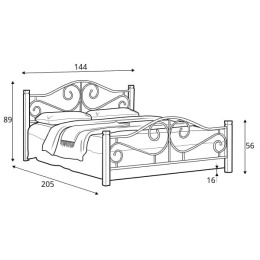 Halmar VIOLETTA 140 cm łóżko biały/czarny ze stelażem