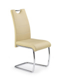 Halmar K211 krzesło beżowy materiał: stal chromowana / ekoskóra