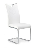 Halmar K224 krzesło do jadalni na płozach Białe ekoskóra / Chrom