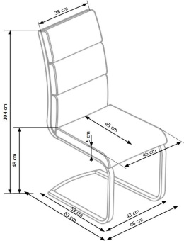 Halmar K230 krzesło Jasny Popiel/Chrom ekoskóra+metal