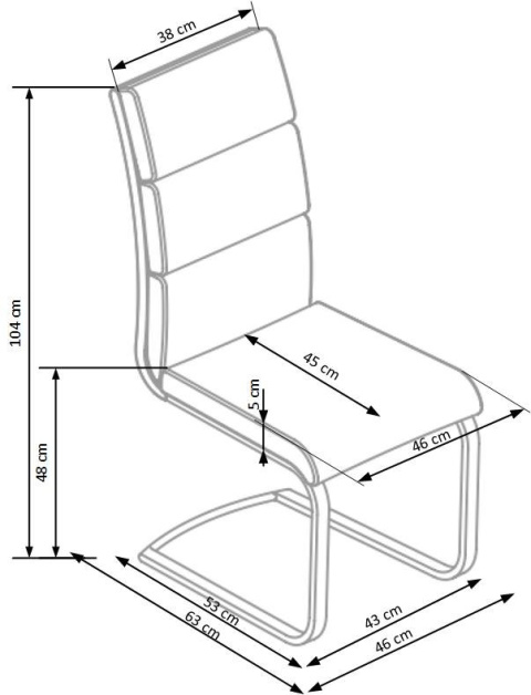 Halmar K230 krzesło Jasny Popiel/Chrom ekoskóra+metal Halmar K230 krzesło Jasny Popiel/Chrom ekoskóra+metal
