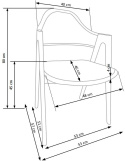 Halmar K247 krzesło biały - dąb miodowy ekoskóra + stal Halmar K247 krzesło biały - dąb miodowy ekoskóra + stal