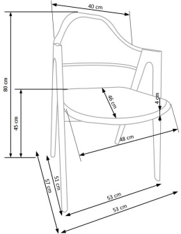 Halmar K247 krzesło Popiel-Dąb miodowy ekoskóra+metal
