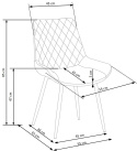 Halmar K313 krzesło nogi - czarne, tapicerka - brązowa