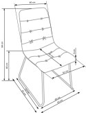 Halmar K321 krzesło stelaż - czarny, tapicerka - granatowy / popielaty