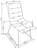 Halmar K321 krzesło stelaż - czarny, tapicerka - popielaty / czarny