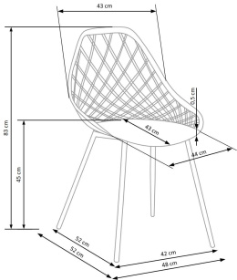 Halmar K330 krzesło nogi - czarne, siedzisko - białe