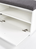 Halmar tapicerowana szafka na buty LIMA ST2 MDF laminat biały połysk, obrzeża ABS 70x32 Halmar tapicerowana szafka na buty LIMA ST2 MDF laminat biały połysk, obrzeża ABS 70x32
