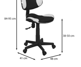 SIGNAL FOTEL OBROTOWY Q-G2 CZARNO/BIAŁY (MATERIAŁ - MEMBRANA)