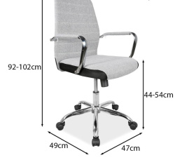 SIGNAL FOTEL OBROTOWY Q-M3 SZARY TKANINA TILT