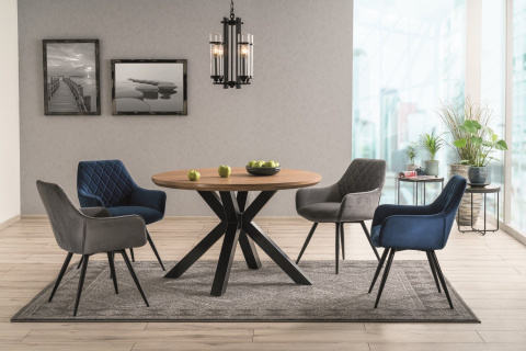 SIGNAL STÓŁ RITMO MDF FORNIR DĄB/CZARNY STELAŻ METAL FI 120 SIGNAL STÓŁ RITMO MDF FORNIR DĄB/CZARNY STELAŻ METAL FI 120