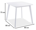 SIGNAL STÓŁ KWADRATOWY SIGMA BIAŁY 80X80 BLAT MDF STELAŻ DREWNO DO KUCHNI JADALNI DO SALONU SIGNAL STÓŁ KWADRATOWY SIGMA BIAŁY 80X80 BLAT MDF STELAŻ DREWNO DO KUCHNI JADALNI DO SALONU