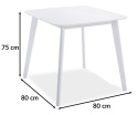 SIGNAL STÓŁ KWADRATOWY SIGMA BIAŁY 80X80 BLAT MDF STELAŻ DREWNO DO KUCHNI JADALNI DO SALONU
