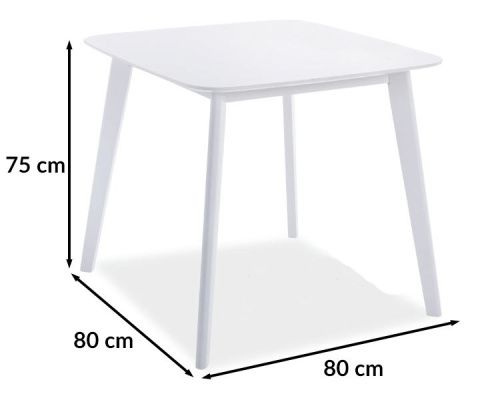SIGNAL STÓŁ KWADRATOWY SIGMA BIAŁY 80X80 BLAT MDF STELAŻ DREWNO DO KUCHNI JADALNI DO SALONU SIGNAL STÓŁ KWADRATOWY SIGMA BIAŁY 80X80 BLAT MDF STELAŻ DREWNO DO KUCHNI JADALNI DO SALONU