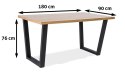 SIGNAL STÓŁ VALENTINO LITY DĄB/CZARNY 180x90 SIGNAL STÓŁ VALENTINO LITY DĄB/CZARNY 180x90