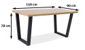 SIGNAL STÓŁ VALENTINO OKLEINA NATURALNA DĄB/CZARNY METAL 150x90 SIGNAL STÓŁ VALENTINO OKLEINA NATURALNA DĄB/CZARNY METAL 150x90