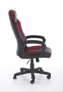 Halmar BAFFIN fotel obrotowy gabinetowy czarny / czerwony Ekoskóra tkanina TILT gamingowy krzesło do biurka Gamingowe