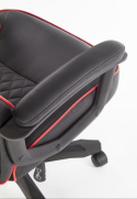 Halmar BAFFIN fotel obrotowy gabinetowy czarny / czerwony Ekoskóra tkanina TILT gamingowy krzesło do biurka Gamingowe
