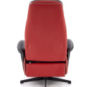 Halmar CAMARO fotel wypoczynkowy czarny / czerwony materiał: ekoskóra / stal malowana proszkowo