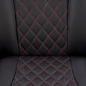 Halmar CAMARO fotel wypoczynkowy czarny / czerwony materiał: ekoskóra / stal malowana proszkowo