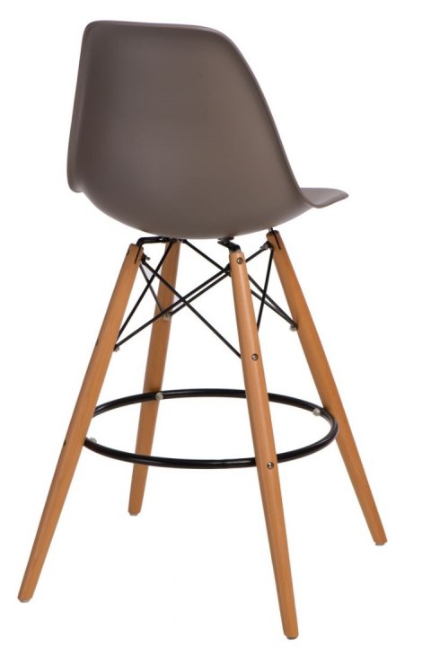 D2.DESIGN Hoker Krzesło barowe P016W PP mild grey tworzywo PP ciemny szary podstawa drewniana D2.DESIGN Hoker Krzesło barowe P016W PP mild grey tworzywo PP ciemny szary podstawa drewniana