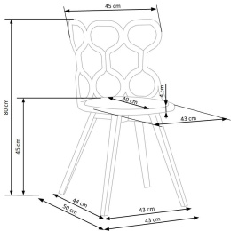 Halmar K308 krzesło biały / popiel