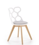 Halmar K308 krzesło biały / popiel