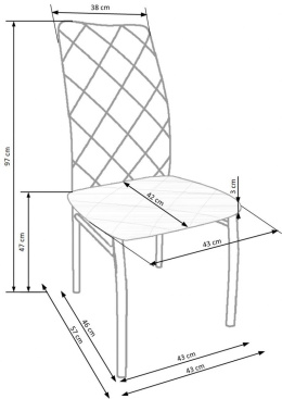 Halmar K309 krzesło do jadalni jasny popiel, materiał: tkanina / stal chromowana