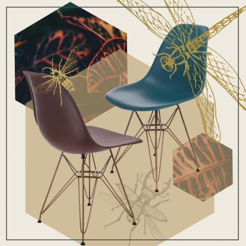 D2.DESIGN Krzesło P016 PP Gold pomarańczowe D2.DESIGN Krzesło P016 PP Gold pomarańczowe