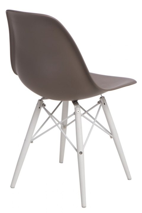 D2.DESIGN Krzesło P016W PP tworzywo mild grey/white podstawa drewno bukowe biały D2.DESIGN Krzesło P016W PP tworzywo mild grey/white podstawa drewno bukowe biały