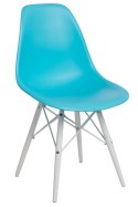 D2.DESIGN Krzesło P016W PP tworzywo niebieskie ocean blue/white podstawa drewno bukowe biały D2.DESIGN Krzesło P016W PP tworzywo niebieskie ocean blue/white podstawa drewno bukowe biały