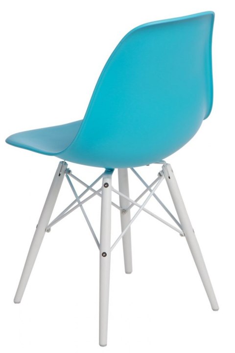 D2.DESIGN Krzesło P016W PP tworzywo niebieskie ocean blue/white podstawa drewno bukowe biały D2.DESIGN Krzesło P016W PP tworzywo niebieskie ocean blue/white podstawa drewno bukowe biały