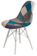 D2.DESIGN Krzesło P016W Patchwork nieb-szary/white D2.DESIGN Krzesło P016W Patchwork nieb-szary/white
