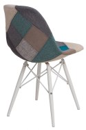 D2.DESIGN Krzesło P016W Patchwork nieb-szary/white D2.DESIGN Krzesło P016W Patchwork nieb-szary/white