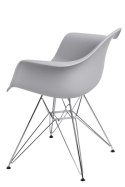 D2.DESIGN Krzesło P018 PP tworzywo jasny szary light grey, nogi metalowe chromowane HF wygodne i lekkie D2.DESIGN Krzesło P018 PP tworzywo jasny szary light grey, nogi metalowe chromowane HF wygodne i lekkie