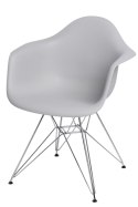 D2.DESIGN Krzesło P018 PP tworzywo jasny szary light grey, nogi metalowe chromowane HF wygodne i lekkie D2.DESIGN Krzesło P018 PP tworzywo jasny szary light grey, nogi metalowe chromowane HF wygodne i lekkie