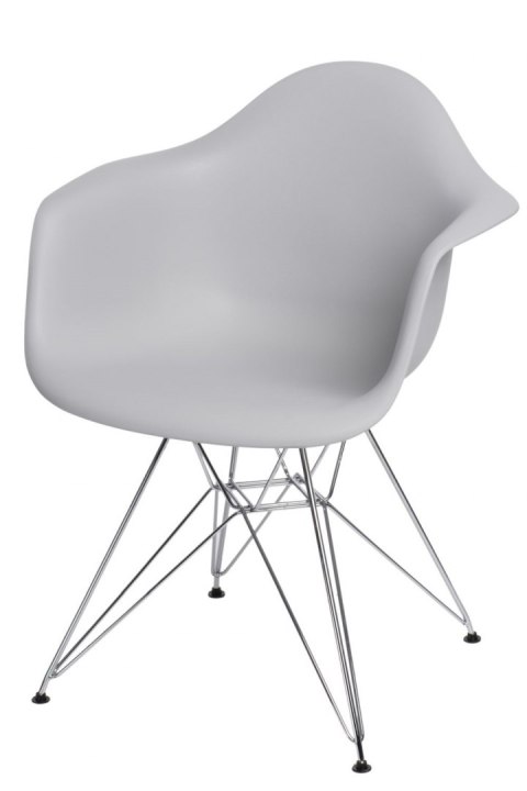 D2.DESIGN Krzesło P018 PP tworzywo jasny szary light grey, nogi metalowe chromowane HF wygodne i lekkie D2.DESIGN Krzesło P018 PP tworzywo jasny szary light grey, nogi metalowe chromowane HF wygodne i lekkie