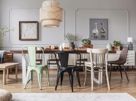 D2.DESIGN Krzesło Paris Arms zielone inspirowane T olix, metalowe sztaplowanie D2.DESIGN Krzesło Paris Arms zielone inspirowane T olix, metalowe sztaplowanie