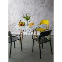 Intesi Krzesło z podłokietnikami Flexi czarne tworzywo PP można sztaplować do kuchni jadalni restauracji na taras