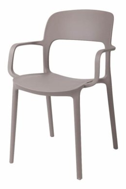 Intesi Krzesło z podłokietnikami Flexi mild grey szare tworzywo PP można sztaplować do jadalni kuchni restauracji na taras