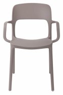 Intesi Krzesło z podłokietnikami Flexi mild grey szare tworzywo PP można sztaplować do jadalni kuchni restauracji na taras Intesi Krzesło z podłokietnikami Flexi mild grey szare tworzywo PP można sztaplować do jadalni kuchni restauracji na taras