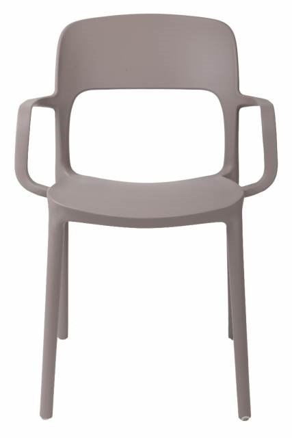 Intesi Krzesło z podłokietnikami Flexi mild grey szare tworzywo PP można sztaplować do jadalni kuchni restauracji na taras Intesi Krzesło z podłokietnikami Flexi mild grey szare tworzywo PP można sztaplować do jadalni kuchni restauracji na taras