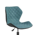 Halmar MATRIX fotel obrotowy młodzieżowy czarny / turkusowy materiał: ekoskóra / tkanina