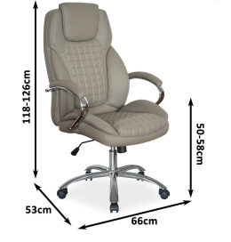 SIGNAL FOTEL OBROTOWY Q-151 SZARY ekoskóra TILT