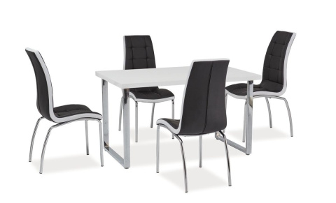 SIGNAL STÓŁ PROSTOKĄTNY RING MDF BIAŁY LAKIER/ STELAŻ METAL CHROM 130X80 SIGNAL STÓŁ PROSTOKĄTNY RING MDF BIAŁY LAKIER/ STELAŻ METAL CHROM 130X80