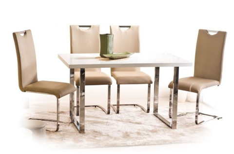 SIGNAL STÓŁ PROSTOKĄTNY RING MDF BIAŁY LAKIER/ STELAŻ METAL CHROM 130X80 SIGNAL STÓŁ PROSTOKĄTNY RING MDF BIAŁY LAKIER/ STELAŻ METAL CHROM 130X80